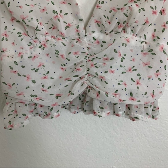 Princess Polly Ditsy Floral Crop Tank Top Size 4 - Picture 9 of 12